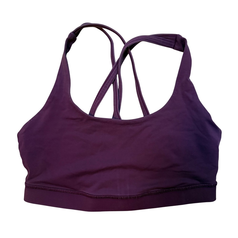 Lululemon Energy Bra Deep Plum Strappy Back Women's Size 2‎ Activewear